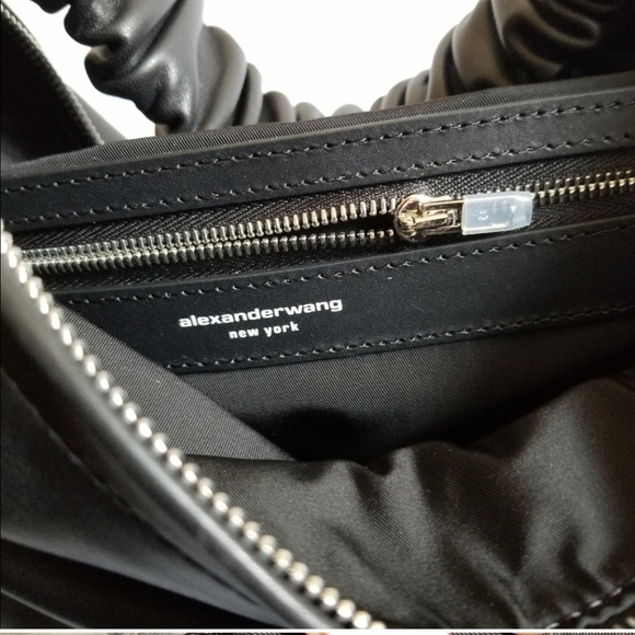 Alexander Wang Large Scrunchie Leather Top Handle Bag Black - Picture 11 of 15